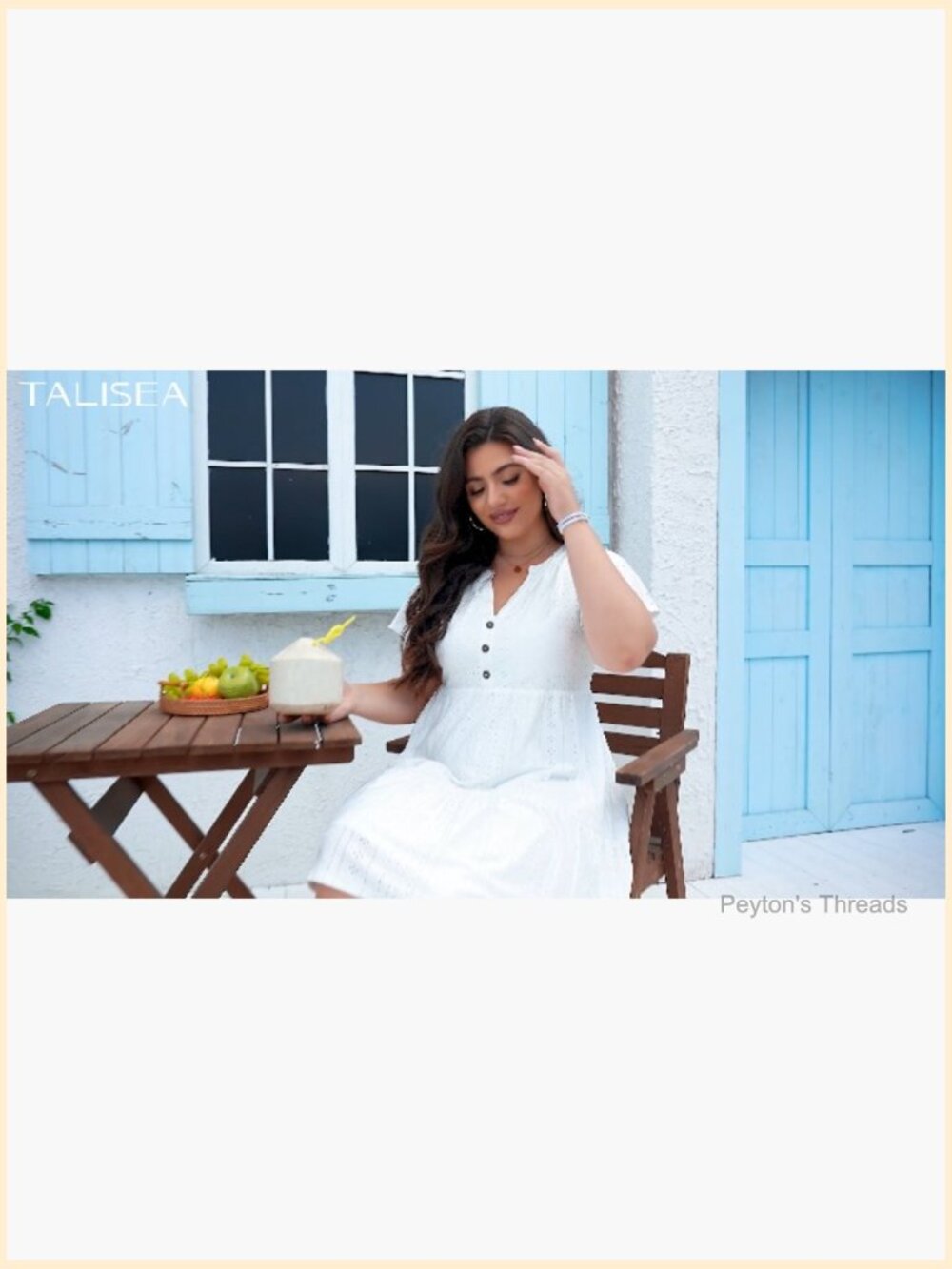 Plus Size Tiered Button Up Boho Summer Midi Sundress - Picture 6 of 6